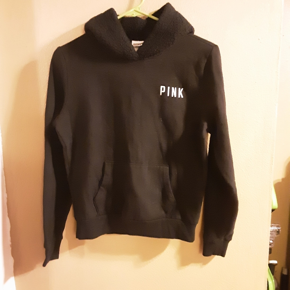 Victoria's secret pink sweatshirt with sherpa hood xsmall